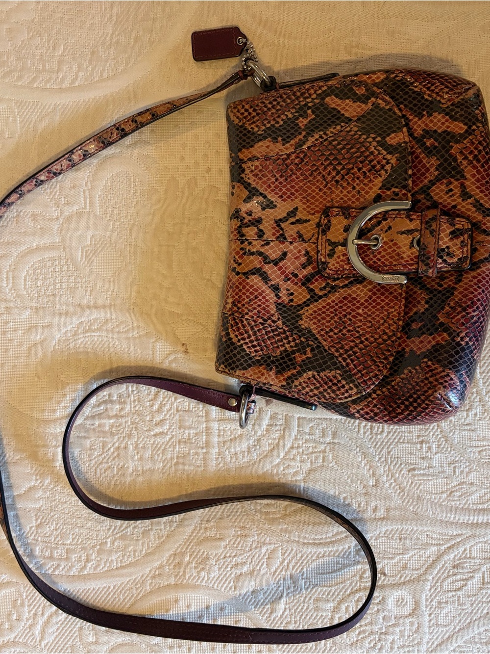 Coach Vintage SoHo Snake Python Print Mini Crossbody Flap Bag